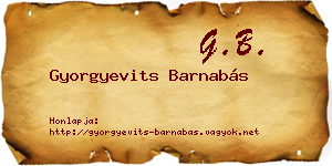 Gyorgyevits Barnabás névjegykártya